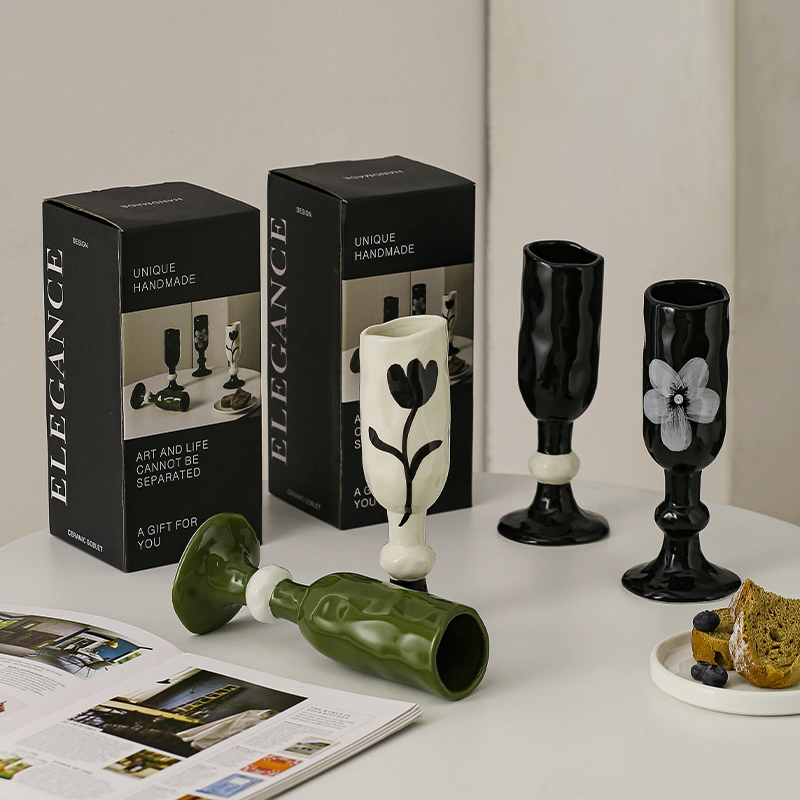 荣耀时创陶瓷创意高脚杯礼物酒杯