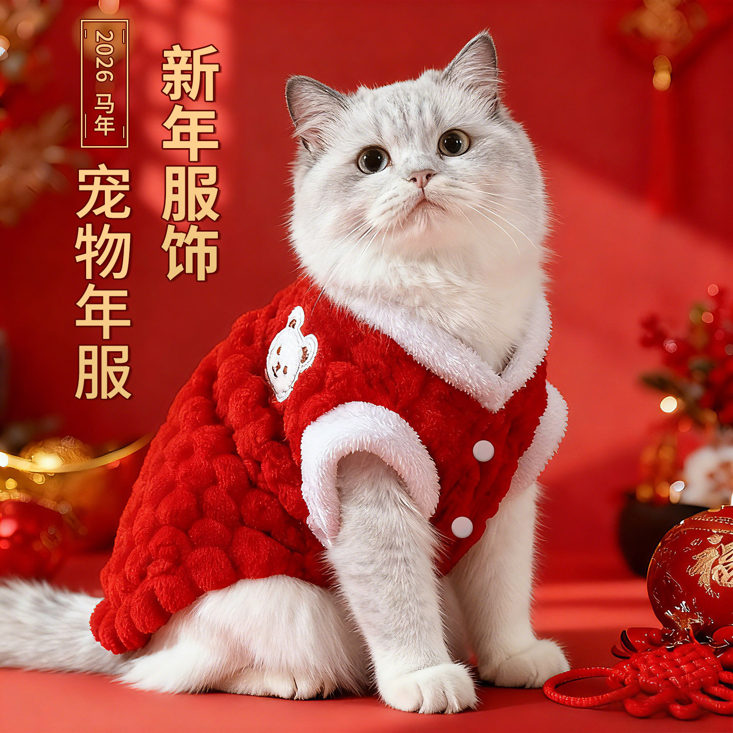 猫咪衣服新年衣服秋冬款宠物马甲小猫冬天小狗狗冬季保暖加绒圣诞,宠物/宠物食品及用品,猫宠物服装/雨衣（新）,淘宝优惠券,粉丝福利购,淘宝优惠卷