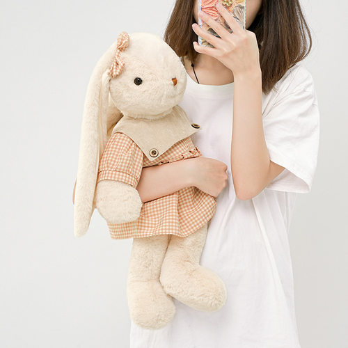 抱抱宝贝百合兔毛绒玩具儿童安抚玩偶睡觉抱枕长耳朵兔子娃娃礼物