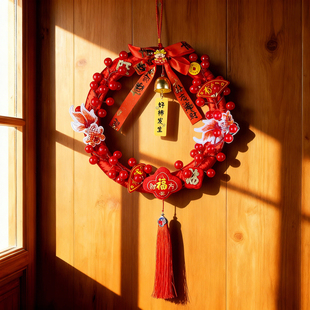 马年挂件2026新款新年装饰花环春节元旦室内挂饰过年布置新春门挂