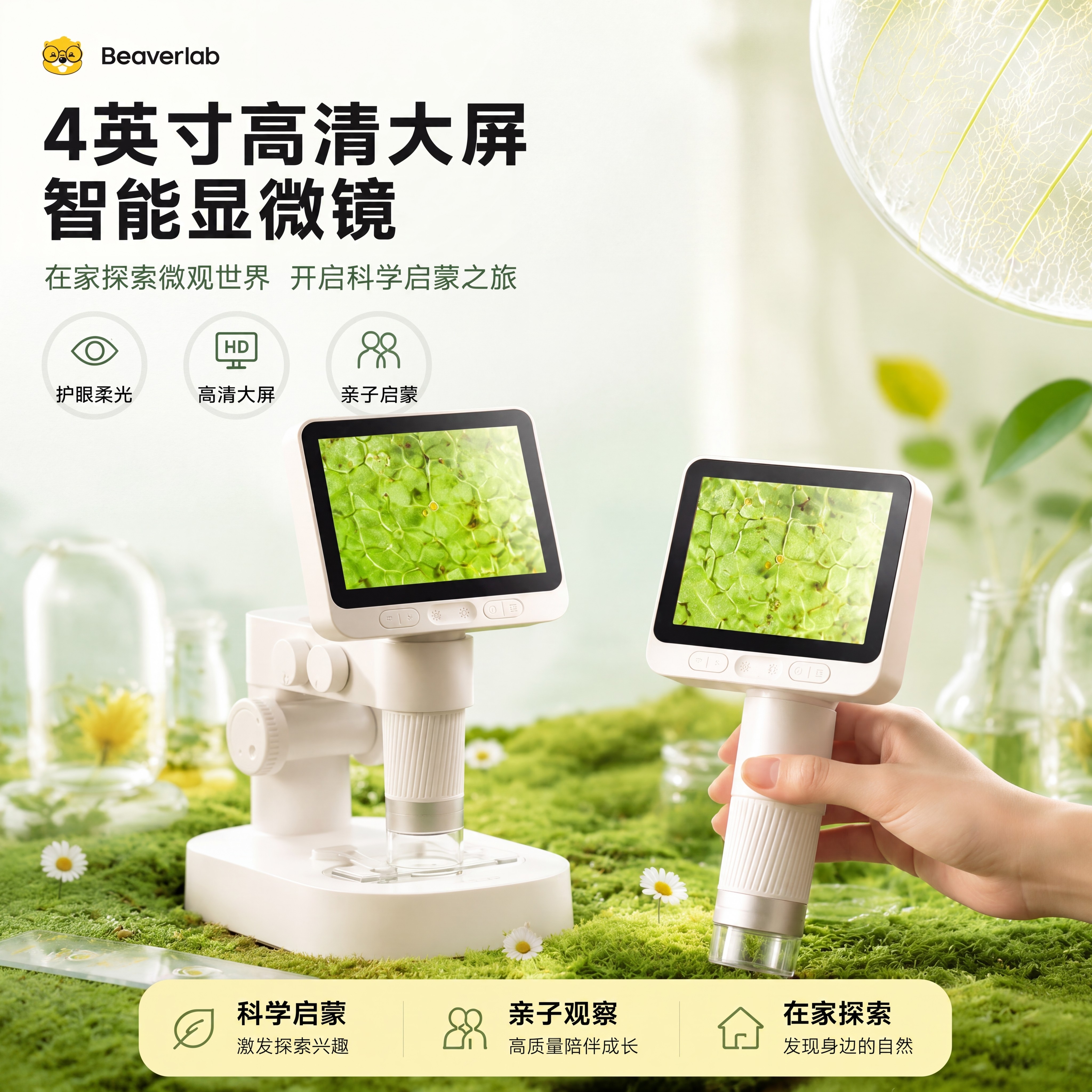 当当狸儿童智能显微镜中小学生专用电子科学小实验生物可看细菌