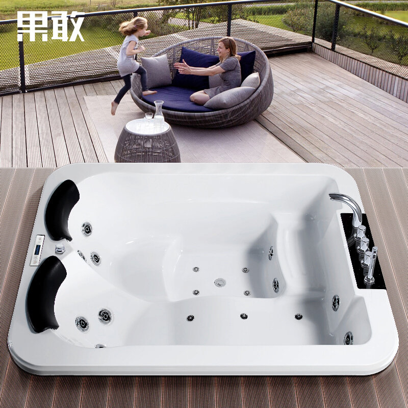 果敢双人浴缸家用酒店名宿卫生间智能情R侣浴盆按摩浴缸恒温加热