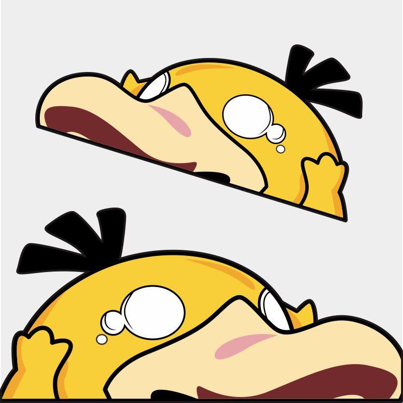 可达鸭反光动漫车贴防水个性可爱车身贴花遮划痕车尾挡风玻璃贴纸