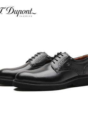 S.T. Dupont都彭皮鞋男正装商务黑色真皮休闲结婚新郎鞋L32250307