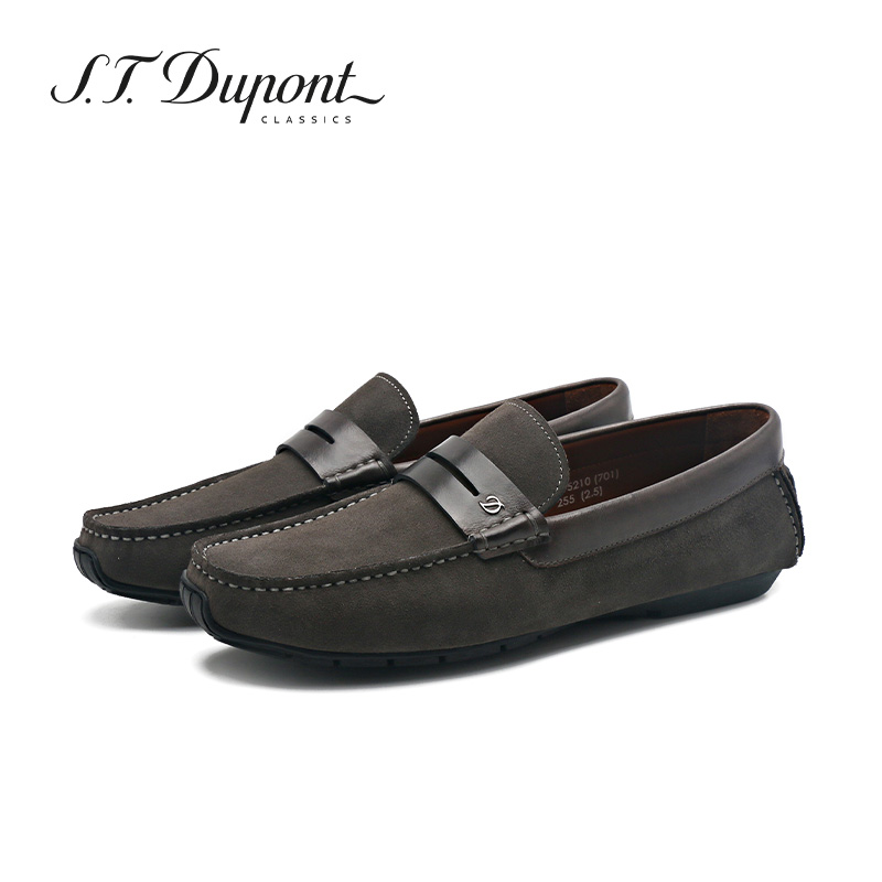 都彭一脚蹬牛皮豆豆鞋