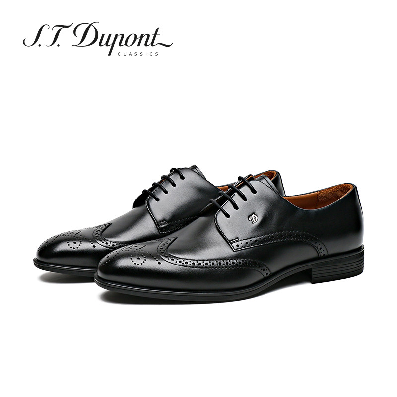 S.T. Dupont/都彭商务正装头层牛皮布洛克男士系带皮鞋E28255413