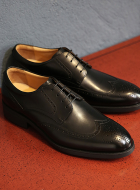 S.T. Dupont/都彭英伦布洛克雕花皮鞋真皮系带黑色婚鞋E31235422