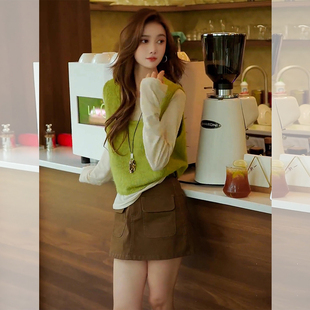 JOYIASS巨好看针织背心马甲内搭打底衫两件套秋季新款叠穿减龄高