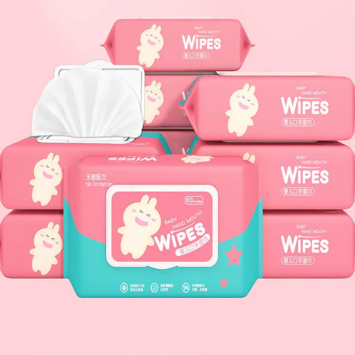 3包【80抽带盖】婴儿湿巾带盖新生儿手口屁专用加厚珍珠纹成人家用批发特价湿纸巾