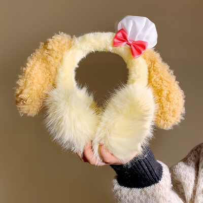 饼饼大耳帽耳罩毛绒护耳帽冬季女款保暖防寒帽子骑行帽送女生礼物