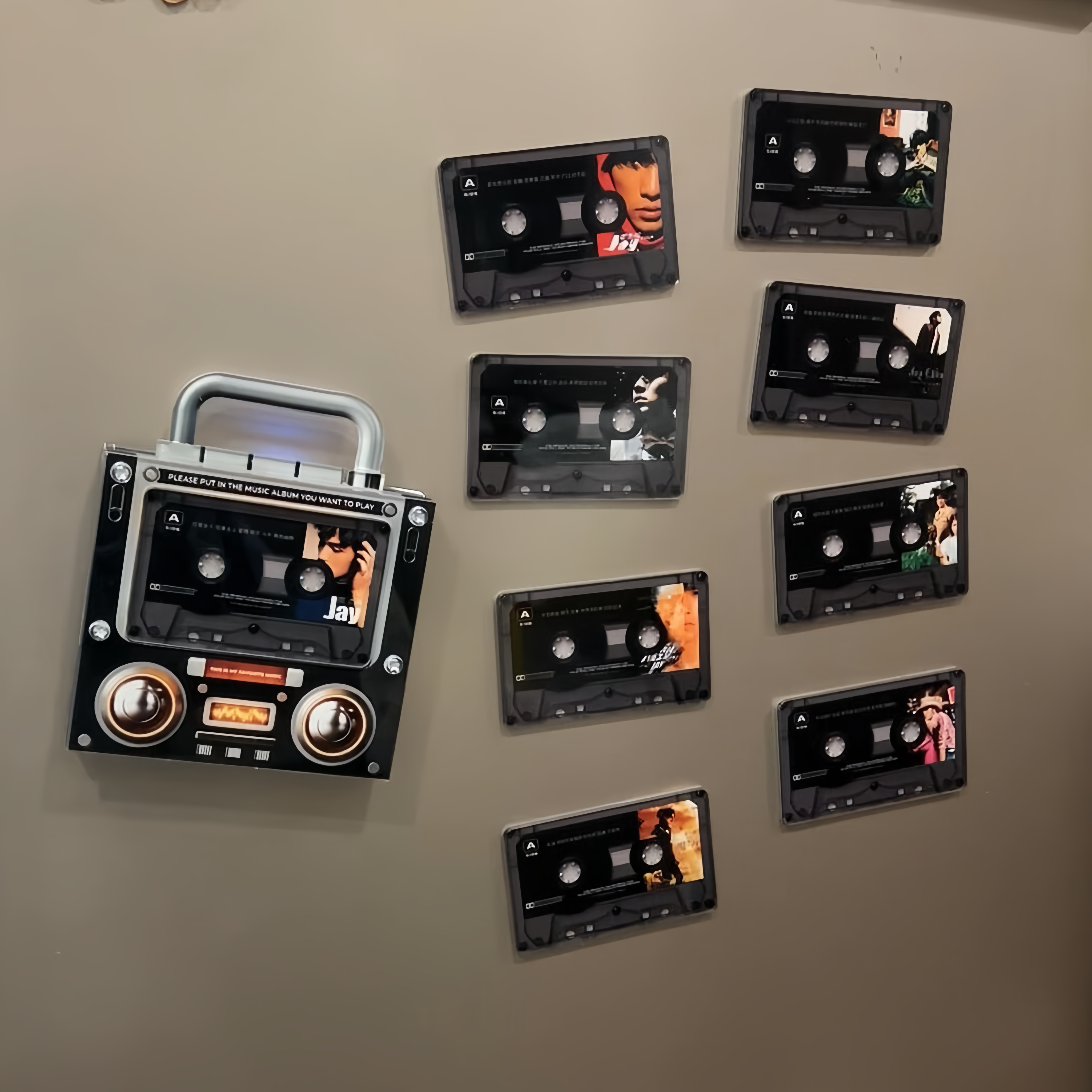 周杰伦NFC磁带冰箱贴磁吸自动感应播放器亚克力冰箱摆件装饰