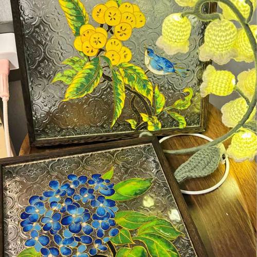 非遗景泰蓝掐丝珐琅画diy材料包中国风花卉高级节日活动礼物摆件