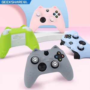 极想 微软Xbox手柄保护套适用于XSX XSS猫耳硅胶套软壳耐脏防汗防滑可爱猫爪次世代主机游戏周边配件