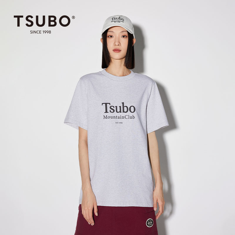 尺不TSUBO 男女同款 品牌LOGO图案印花宽松廓形复古T恤图片