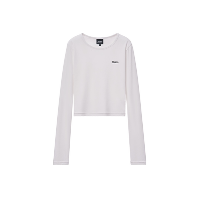 尺不TSUBO 男女同款 经典LOGO印花混纺高弹力紧身长袖T恤