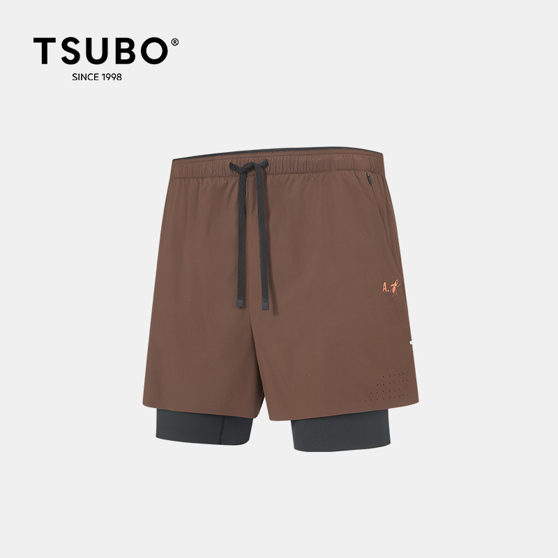 TSUBO& A.SOCIETY 联名男女同款户外运动轻量舒适越野跑步短裤