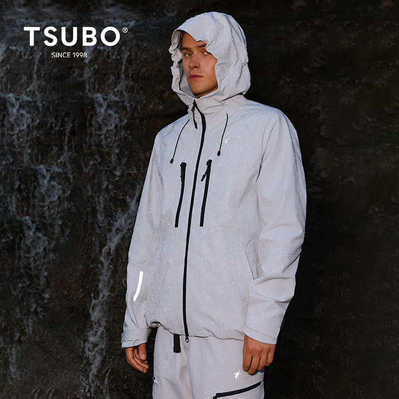 尺不TSUBO户外运动新款男机能夹克梭织潮流时尚连帽拉链外套