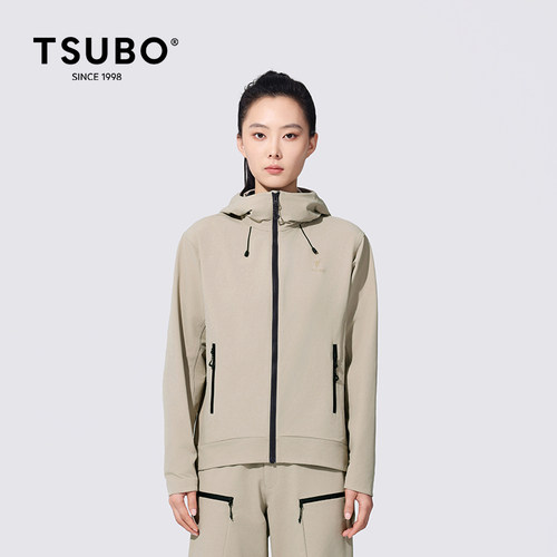 TSUBO尺不女短款连帽夹克