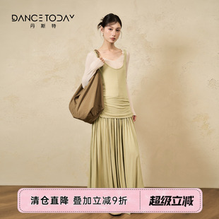 【清仓】DanceToday无袖连衣裙女春季外搭针织吊带裙现代舞练功服