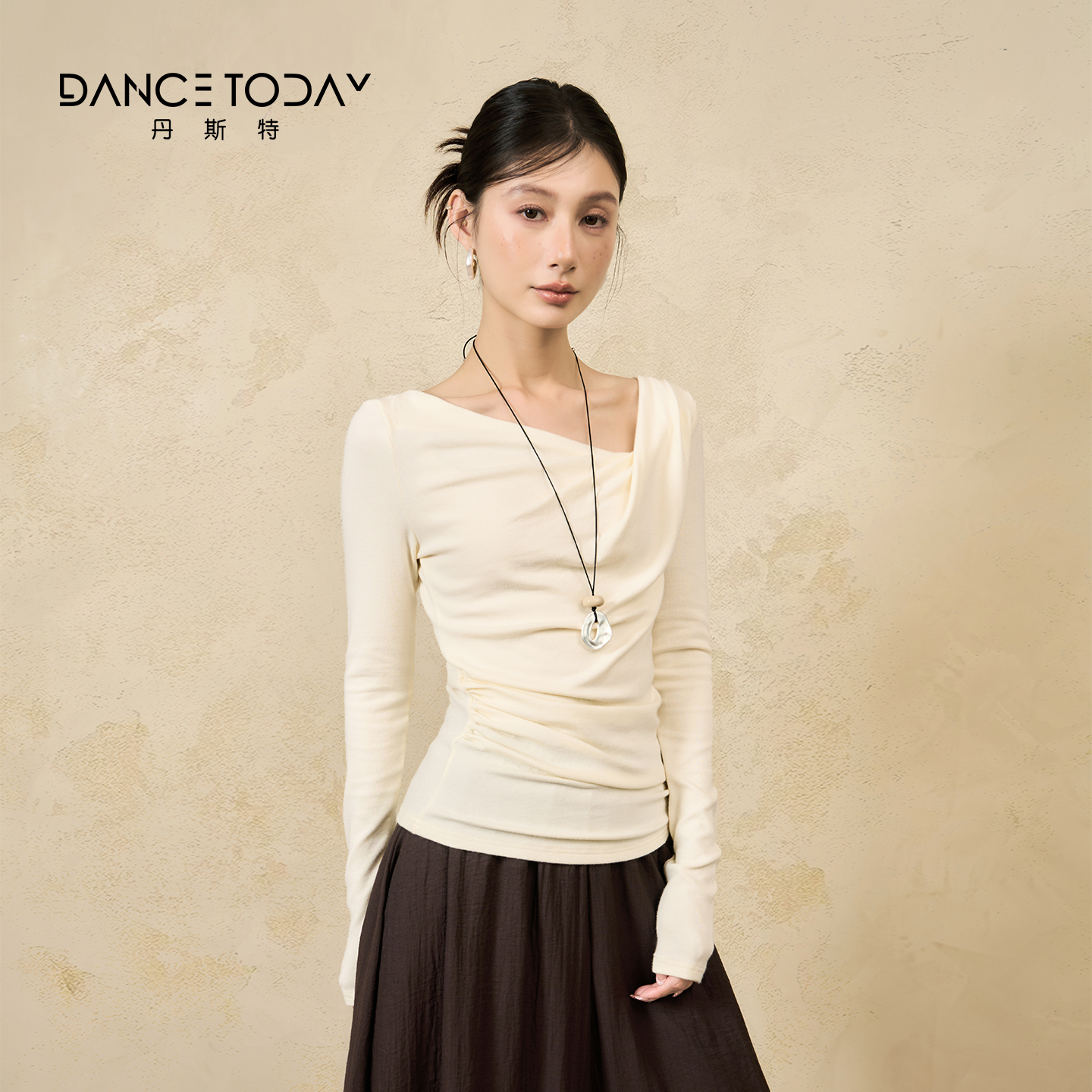 DanceToday现代舞练功服女秋冬新款长袖上衣古典舞修身形体舞蹈服