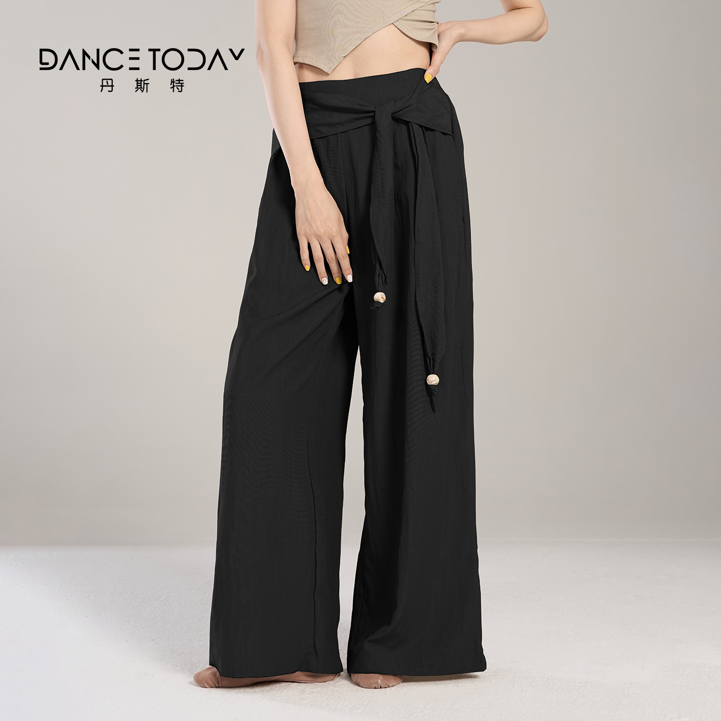 dancetoday现代舞蹈生练功服女形体直筒阔腿裤黑色中国古典舞裤子