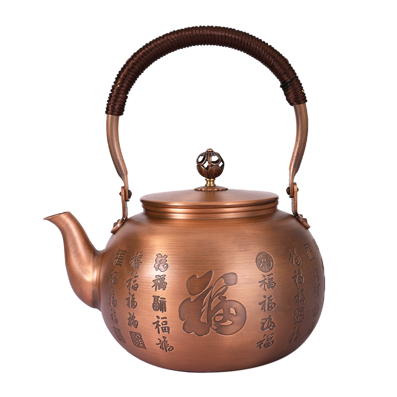 张壹铜复古紫铜烧水壶