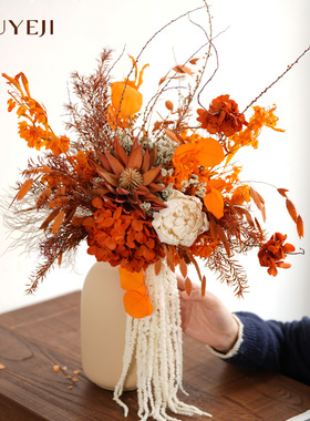 永生花干花天然真花束 玄关电视柜客厅家居装饰摆设 轻奢风高级感
