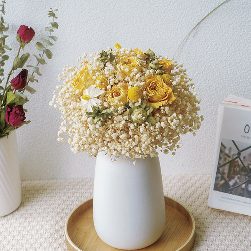 永生满天星玫瑰向日葵干花花束