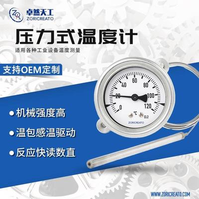 不锈钢压力式温度计锅炉水温温度计wtq-280轻便远传可替代wika