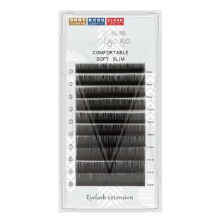 贝格格0.20单根睫毛超软自然风吹动双毛尖空气扁毛婴儿弯微翘直毛