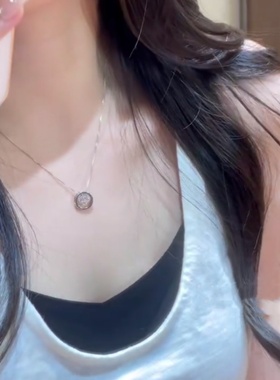 新款冷淡风圆圈小方块项链女