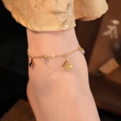 2025新款 时尚 蝴蝶锆石流苏脚链女小众高级感网红百搭轻奢百搭饰品
