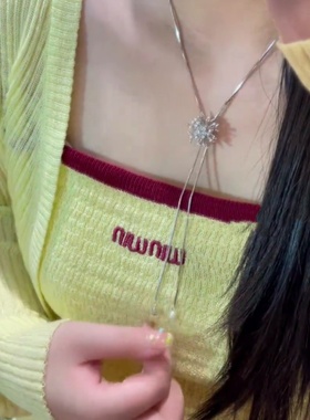 2025新款精致烟花珠珠抽拉项链女