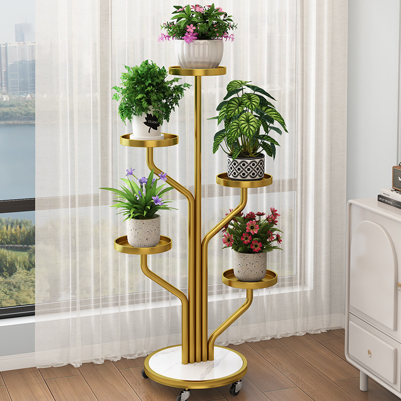 花架轻奢高级感2025新款铁艺花架子客厅落地式花盆架阳台置物架