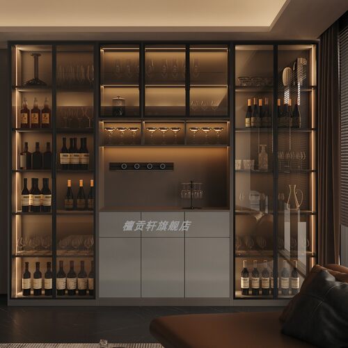 檀贡轩定制餐边酒柜门到顶展示柜