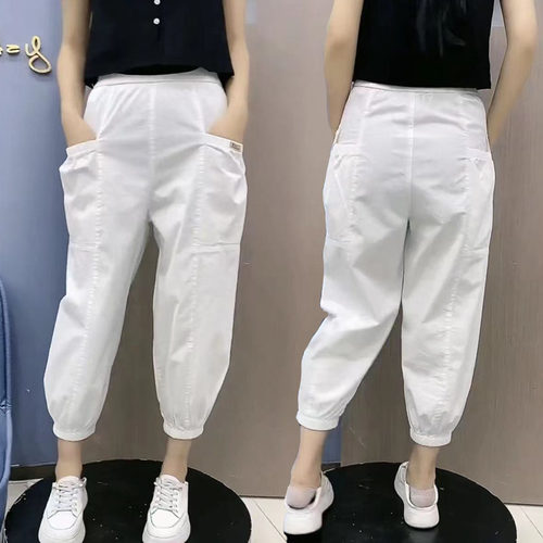 高腰宽松百搭八分裤显瘦夏季