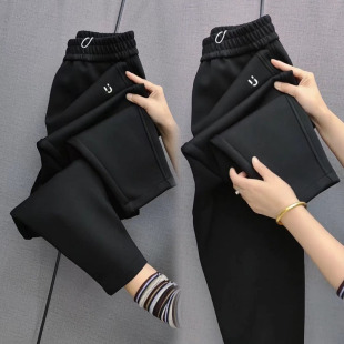 外穿加绒九分小脚裤 小个子萝卜裤 宽松百搭哈伦裤 新款 女加厚秋冬季
