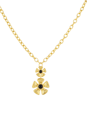 ZIVGREY复古黑玛瑙太阳花项链