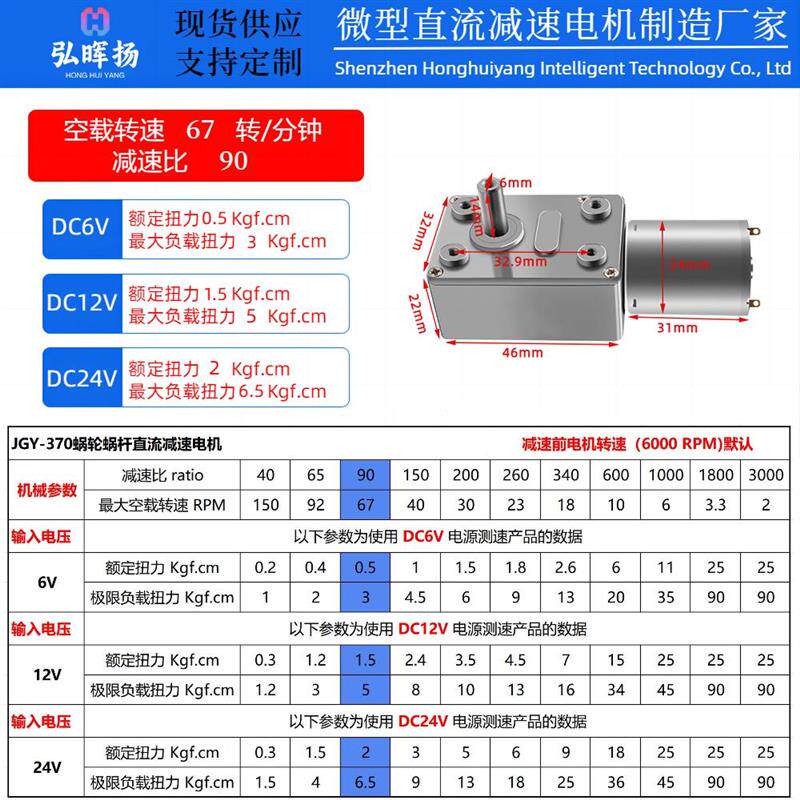 全新JGY370直流减速电机12v24v6伏微型直角蜗轮蜗杆低速慢速包邮