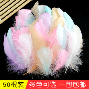 手工點翠DIY彩色羽毛鵝毛軟大飄 捕夢網(wǎng)早教羽毛材料耳飾胸花配件
