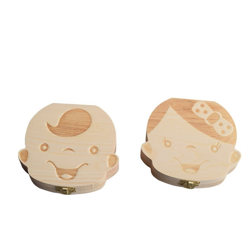 保存保存盒收藏品盒卡通宝宝装木制实木留念乳牙脐带收藏盒脐带