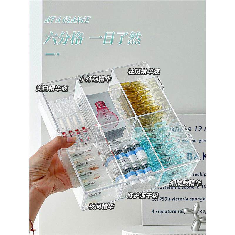 次抛收纳盒精华亚克力桌面化妆护肤品口红香水展示置物架透明厂家