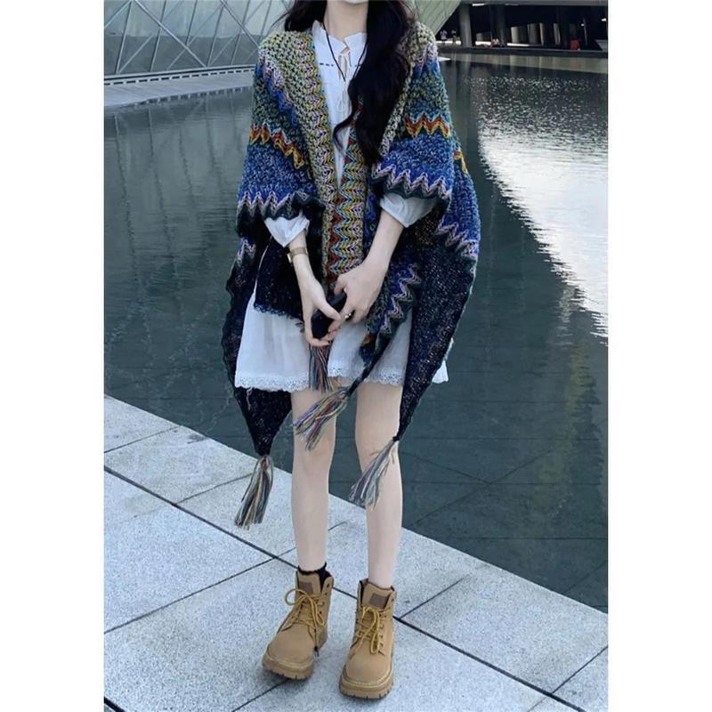 民族风披肩女网红同款毯子云南丽江旅游外搭斗篷外套两用披风厂家