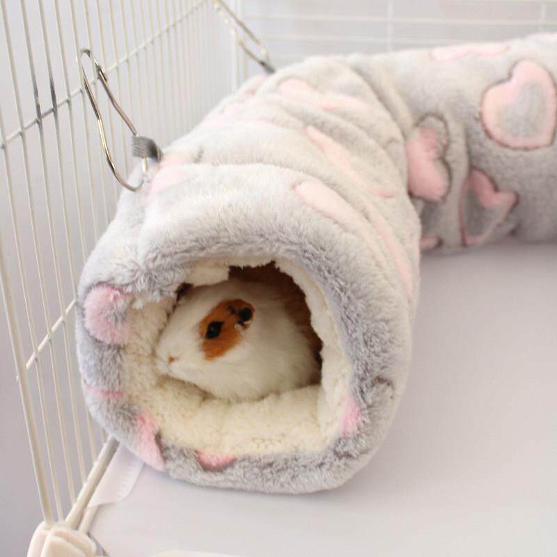 仓鼠通道加绒保暖花枝鼠荷兰猪蜜袋鼯豚鼠侏儒兔隧道睡袋窝厂家