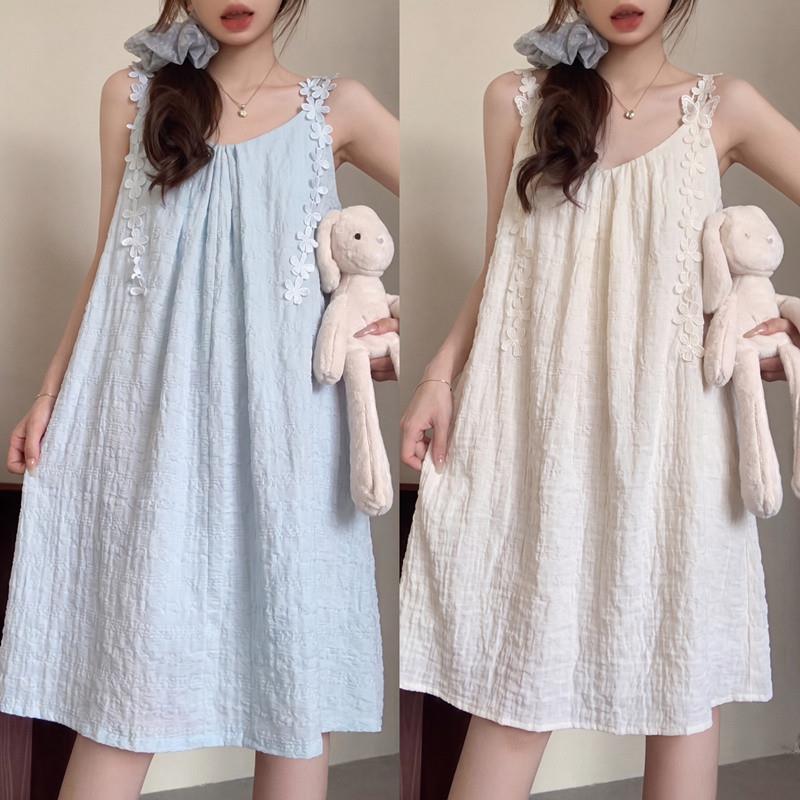 夏天甜美睡衣女新款夏季带胸垫学生性感吊带睡裙可外穿宽松家厂家