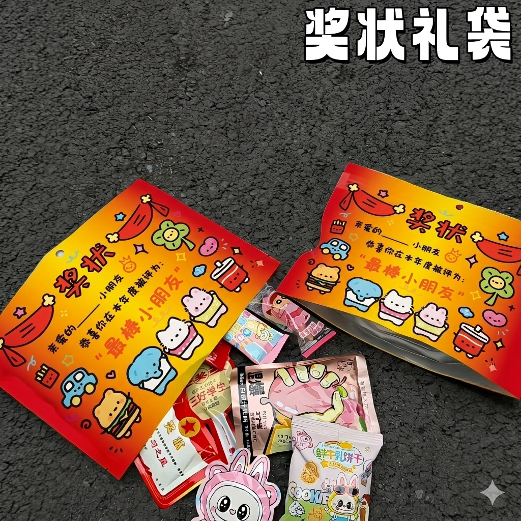 六一儿童节奖状零食礼物袋