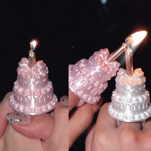 蛋糕蜡烛戒指ins风3D打印拍照