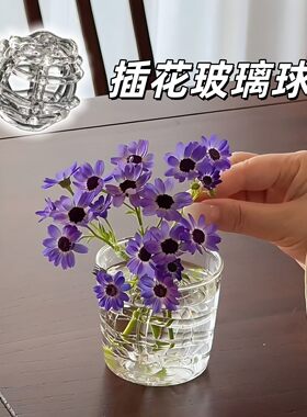 透明玻璃插花花枝固定器