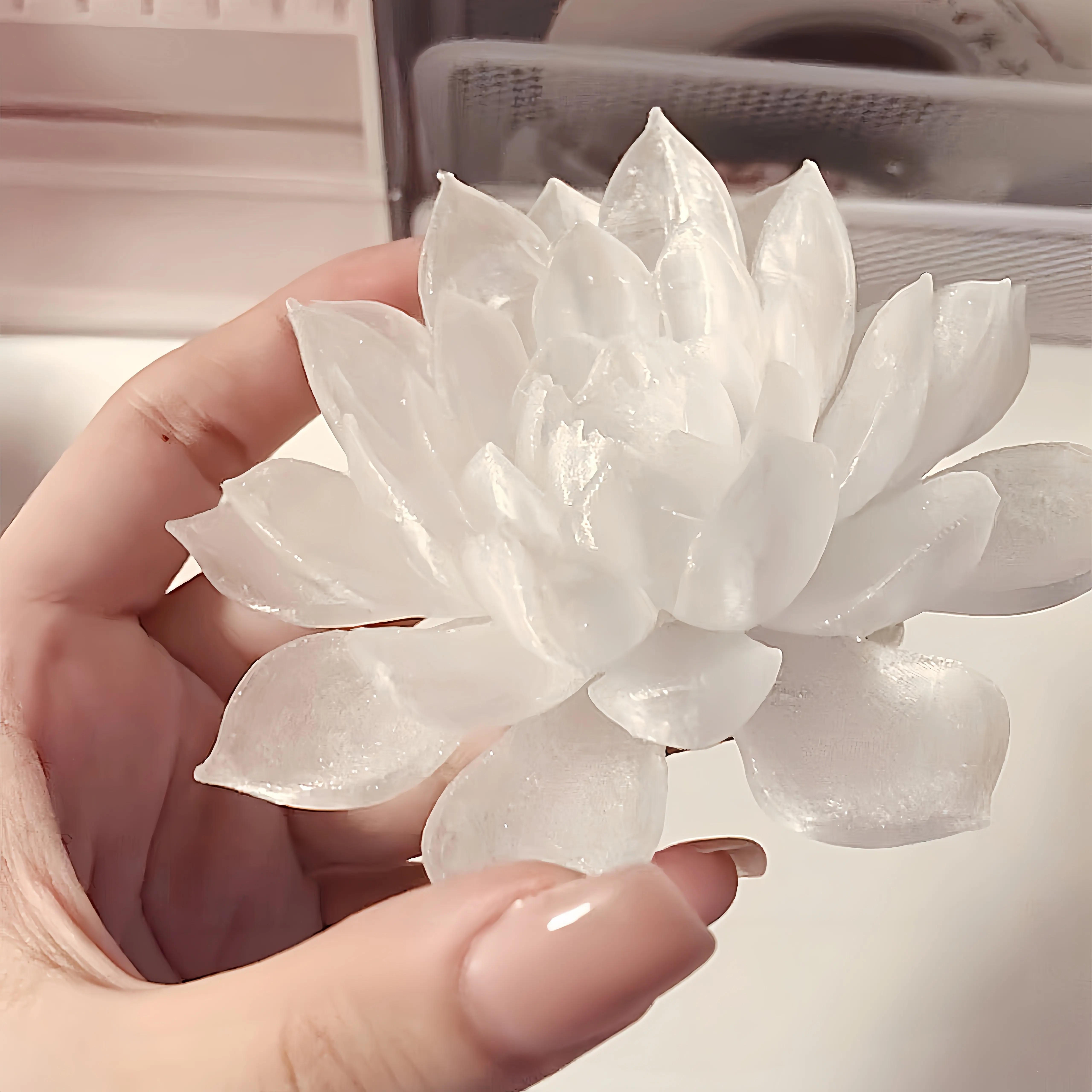 掌心莲花灯中式禅意3D打印摆件