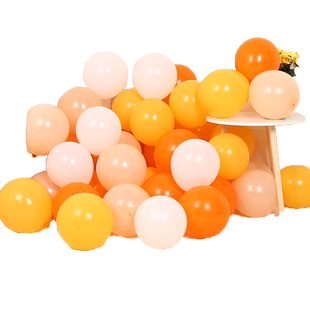 橙色气球拱门造型套装学校幼儿园商场店铺开业周年庆氛围场景布置